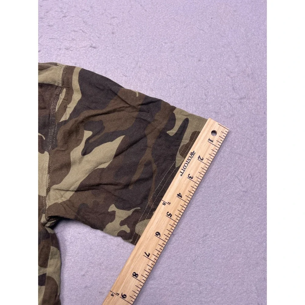 Faded Glory T-Shirt 100% Cotton Camouflage Green Brown XL 14-16 Boys